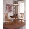 International Concepts Round 42 in Dual Drop Leaf Table with 2 San Remo Chairs, Pecan, 42 in W, 42 in L, 29.5 in H, Wood K59-42DP-C10 - alternate 2